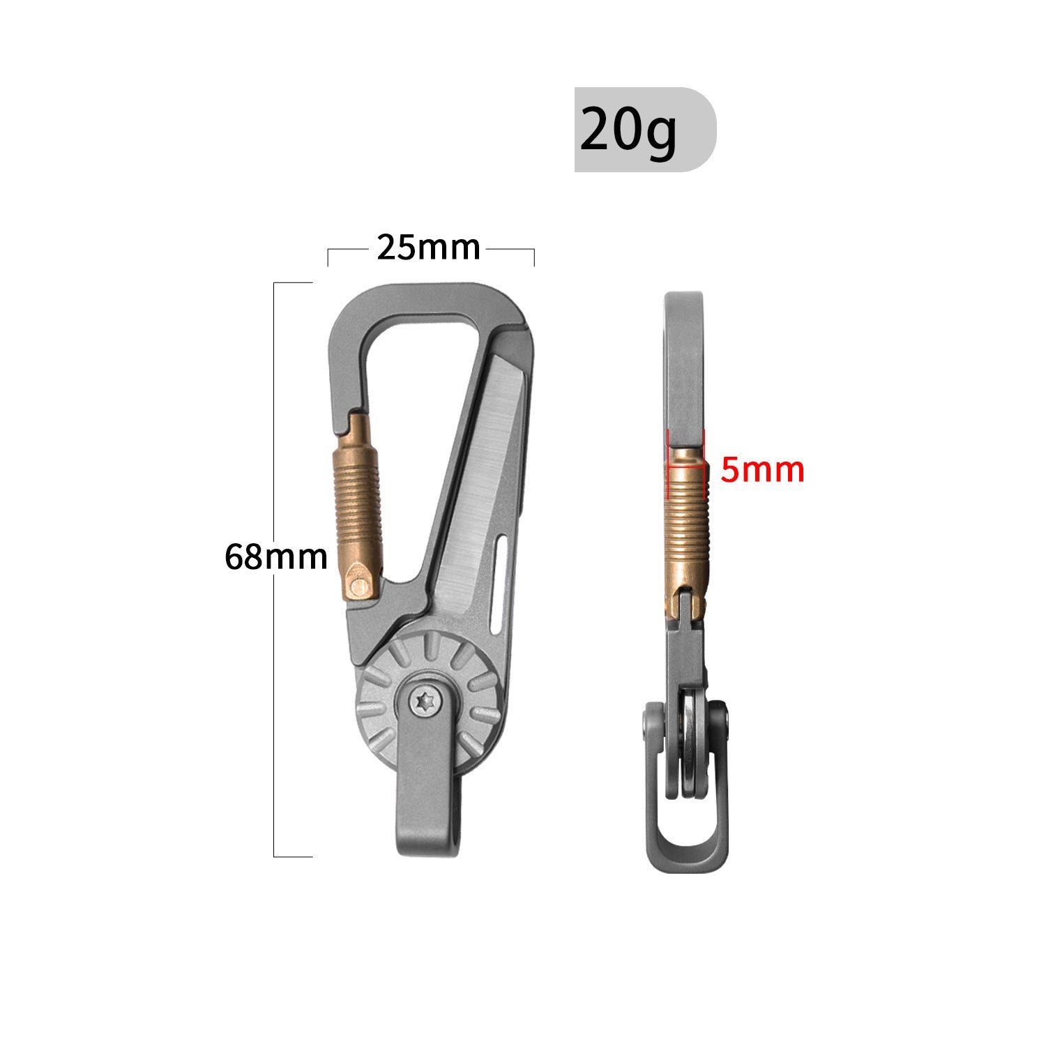 Tactical Multi-Tool Carabiner for Men - Heavy Duty Outdoor Gear Accessory with Bottle Opener & Keychain Hook - Image 5