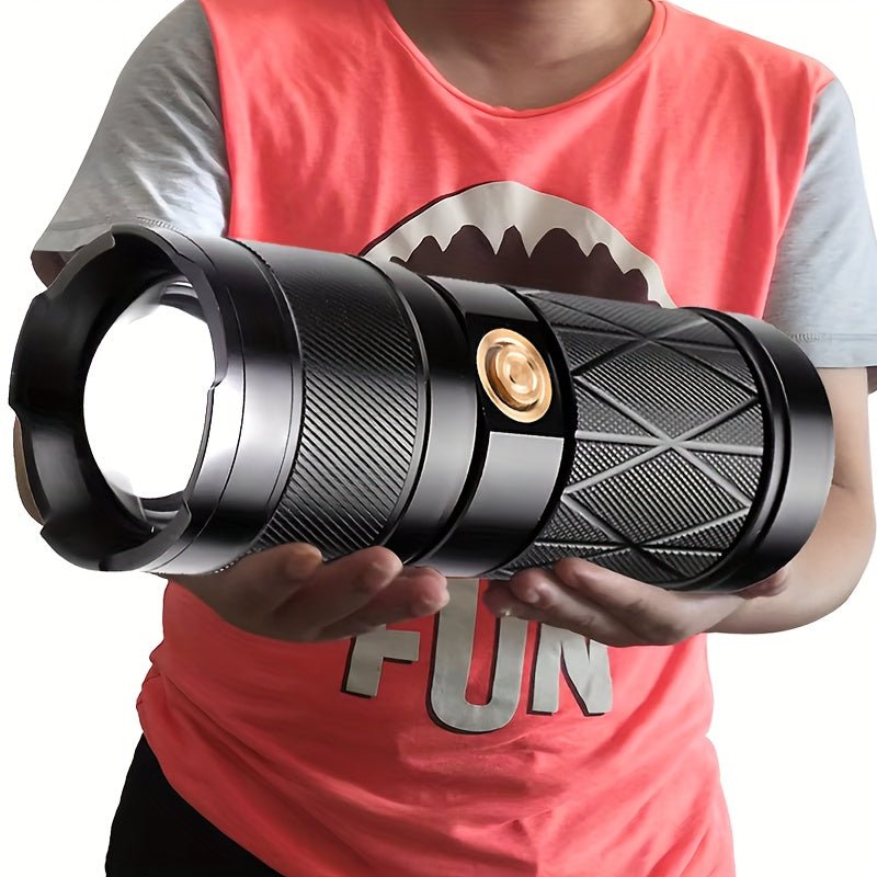 High-Power Aluminum Alloy Flashlight with USB Power Bank - Image 2