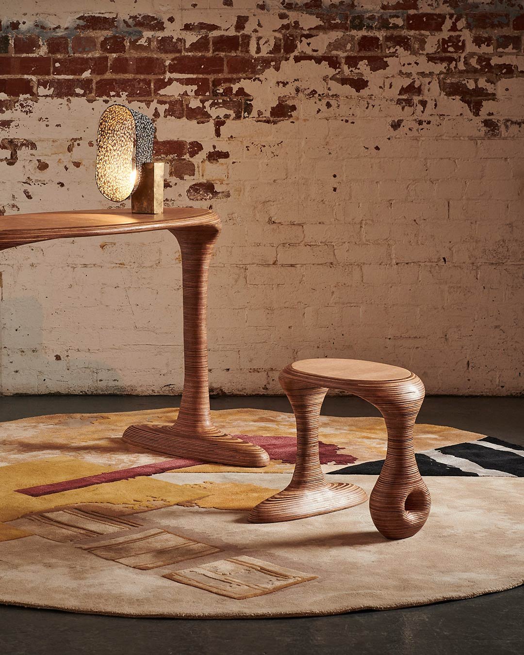 Ivory, Amber & Crimson Square Rug | Dymos | Hand Tufted New Zealand Wool | Rugfine - Image 5