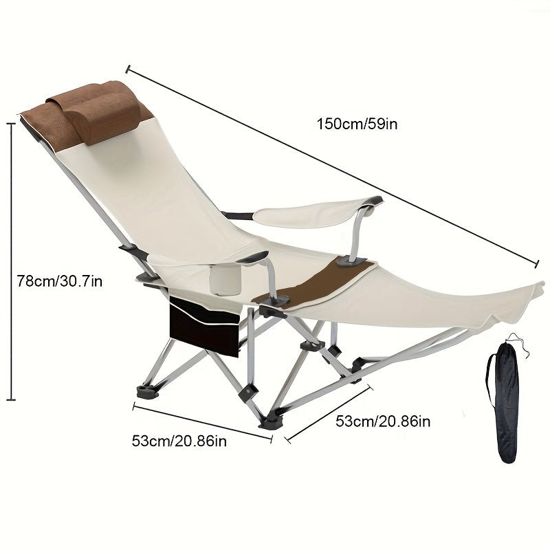 Iron Beach Chair Folding Outdoor Recliner - Image 3