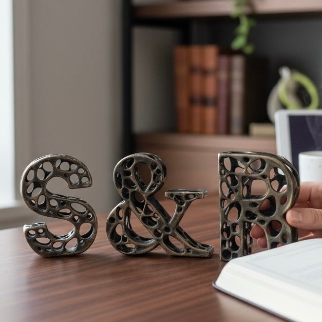 Personalized Antique letters | custom metal alphabet table decor in gold, silver or antique | set of 3, 4 or 5
