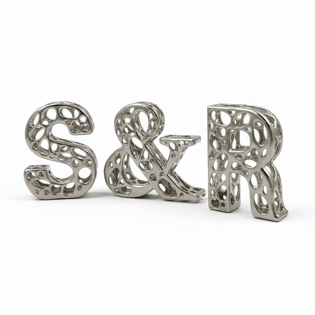 Personalized Antique letters | custom metal alphabet table decor in gold, silver or antique | set of 3, 4 or 5 - Image 22