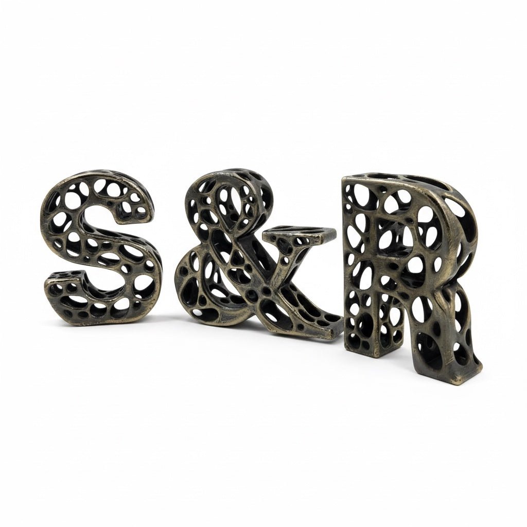Personalized Antique letters | custom metal alphabet table decor in gold, silver or antique | set of 3, 4 or 5 - Image 27